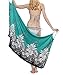 Women's Beach Cover-up Wrap Dress Floral Pattern Bikini Cover up Turquoise