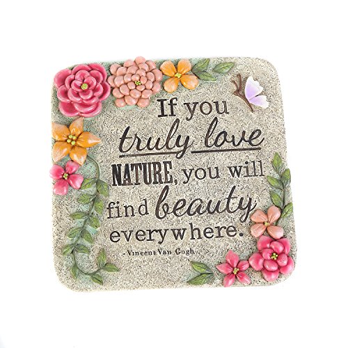 Garden Memorial Stepping Stones by CEDAR HOME If You Truly Love Nature Your will Find Beauty Everywhere, Square