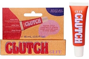 CLUTCH Glue Liquid Fashion Tape – Clear Body Glue & Fashion Glue for Women – Customisable Skin Adhesive for Clothing, Dresses, Straps and Accessories – All-Day Hold for Events & Travel (15ml)