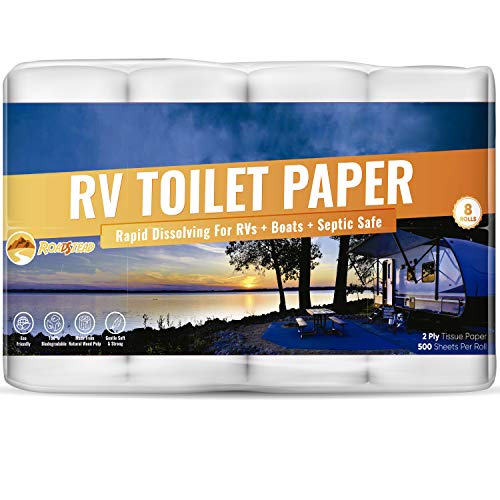 Roadstead RV and Marine Toilet Paper (2Ply, 8 Rolls, 500 sheets each
