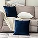 MIULEE Pack of 2 Velvet Soft Solid Decorative Square Throw Pillow Covers Set Cushion Case for Spring Sofa Bedroom Car 16x16 Inch 40x40 Cm Dark Blue