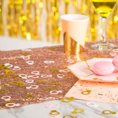 image for MOWO Glitter Diamond Ring Paper Confetti Table Decor and Event Decor, 