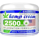 Pain Relief Hemp Cream 1000 Mg - Emu Oil, Arnica, MSM, Turmeric - Hemp Extract Cream for Inflammation & Sore Muscles - Natural Joint, Arthritis & Back Pain Support - Made in USA