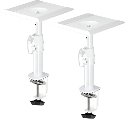 suptek Clamp-on Speaker Stand Desk Mount Set 9.6x8.8 inch Trays 2 Pack