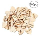 OULII Rustic Wooden Heart Carved with Mr Mrs Wedding Embellishments Table Decoration Valentine's Day gift Crafting DIY Accessory, pack of 200