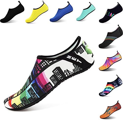 OOLIVUPF Water Sports Shoes Barefoot Beach Pool Shoes Quick Dry Aqua Yoga Socks for Men Women Building 38/39