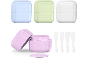 Travel Containers for Toiletries, Cream Jars Sample Containers with Screw Lids TSA Approved Refillable Cosmetic Containers wi