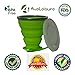 AVALEISURE Collapsible Silicone Travel Cup - The Genuine 10oz Foldable Drinking Mug with Lid, BPA Free, Water, Coffee, Tea, Snacks for Hiking, Camping, Picnic (green)