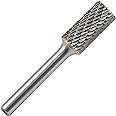 YUFUTOL SB-5 Tungsten Carbide Burr Cylinder Shape Double Cut Rotary Burrs File(1/2''cutter Dia ， 1''Cutter Length) with 1/4'' (6.35mm) Shank dia