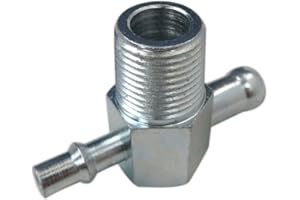 JRSHOME Chrome Aluminum 90 Intake Manifold Vacuum "T" Fitting 1/4"&3/8" Hose Nipple #4531