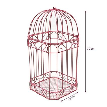 Hobi Urne De Mariage Cage à Oiseaux Volière En Métal Rouge