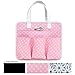 Everything Mary Pink Deluxe Tag Along Storage Organizer Tote - Bin for Tools, Crafts, Home, Garage, Make-Up, Desk, Nursery, Supplies Organizational Storage Bin with Handles for Travel