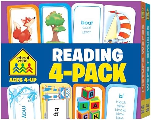 School Zone Preschool 4-Pack Flash Cards: 224 Cards, Pre-K, Colors