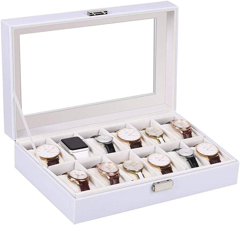 DBSBH Caja de Almacenamiento de exhibición de Reloj Blanco de ...