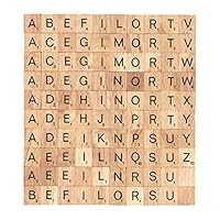 BSIRI Scrabble Tiles Wooden Scrabble Word Letter Board Game Craft Letters Wood for Crafts 100 Pieces