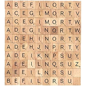 BSIRI Scrabble Tiles Wooden Scrabble Word Letter Board Game Craft Letters Wood for Crafts 100 Pieces