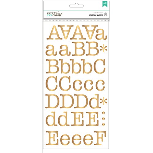 American Crafts DIY2 Typewriter Letter Stickers, Gold