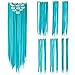 SWACC 7 Pcs Full Head Party Highlights Clip on in Hair Extensions Colored Hair Streak Synthetic Hairpieces
