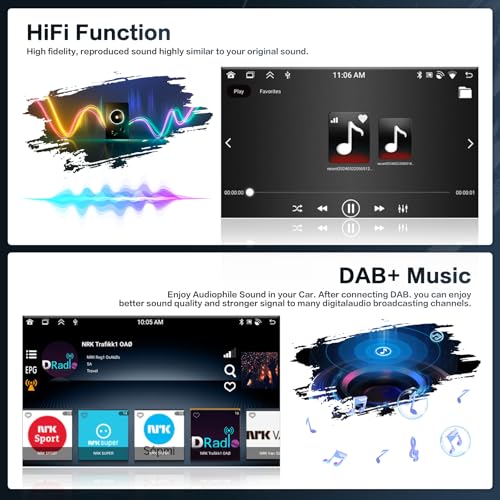 Inefala 4+64G Radio for Seat Leon 2005-2012 Android 15 with Wireless Carplay and Android Auto, 9'' Touch Screen Stereo Radio with Dab Bluetooth 59UI HiFi GPS FM/RDS SWC AHD Reverse Camera