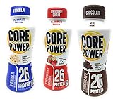 Core Power Three Flavor Bundle: Four 11.5 FL Oz Bottles each of Strawbery Banana, Vanilla, and Chocolate
