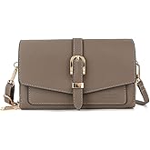 PORRASSO Elegant Wallet Crossbody Phone Bag Women's Shoulder Bag Clutch Purse Bag PU Wallet for Party Wedding Travelling Grey