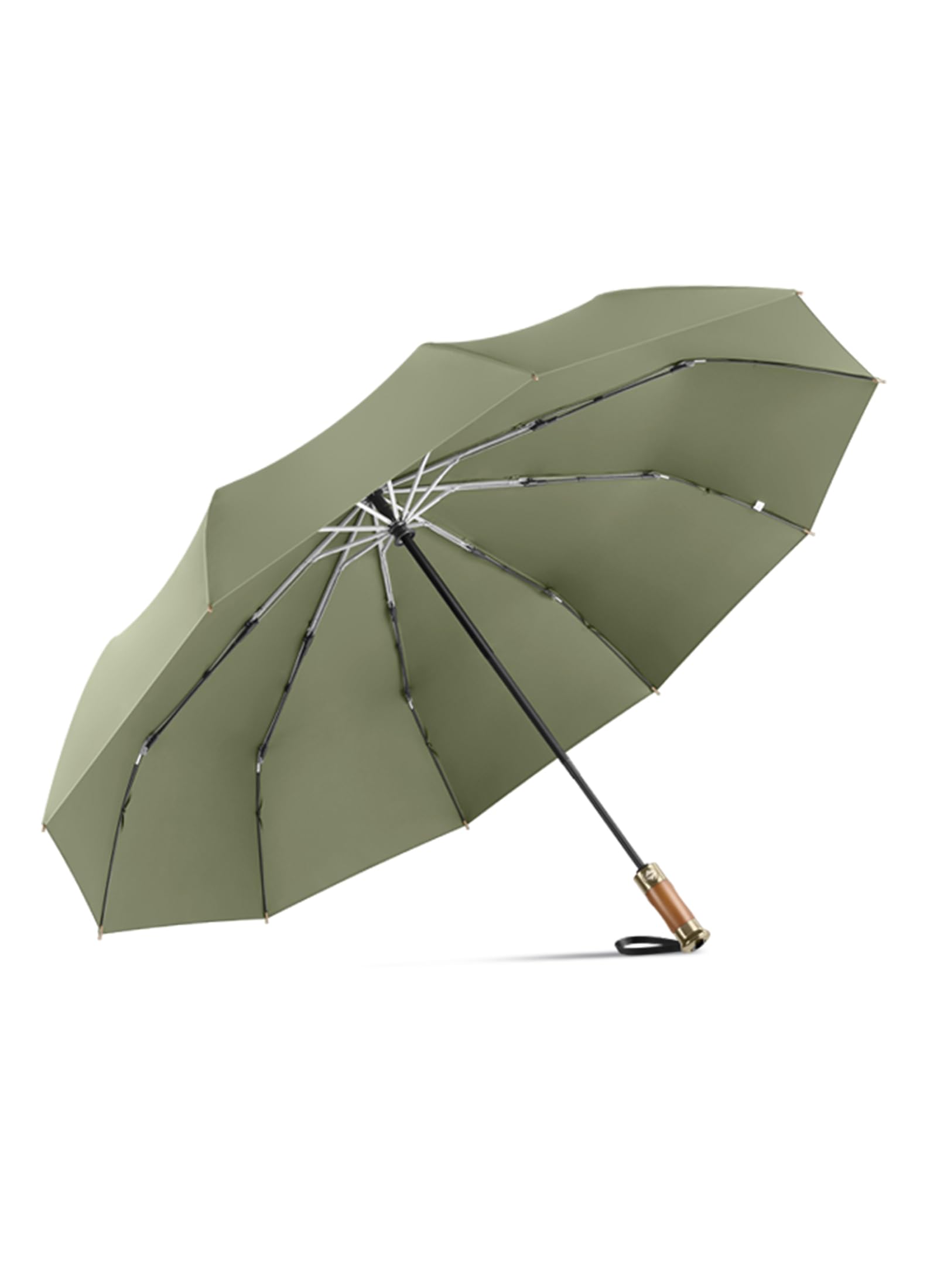 Rain Cats Large Umbrella 45 Inch diameter Umbrellas for rain Strong10 Ribs Fiberglass Windproof big Compact Automatic portable Folding Travel/Thick Fabric/Wood handle