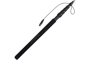 LyxPro Portable Mic Boom Pole Arm 5 Section Stretchable Padded Handheld Telescopic Aluminum Adjustable With Built In Internal XLR Cable Shotgun Zoom Microphones, Fish Pole extends 2.4’ - 9.25’ MPL-20