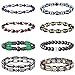 THUNARAZ 8Pcs Hematite Bracelet Magnetic Bracelets for Men Women