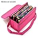 BTSKY® Handy 80 Slot Carrying Lipstick Organizer Marker Case Holder for Copic Prismacolor Touch Spectrum Noir Paint Sharpie Markers (Pink)