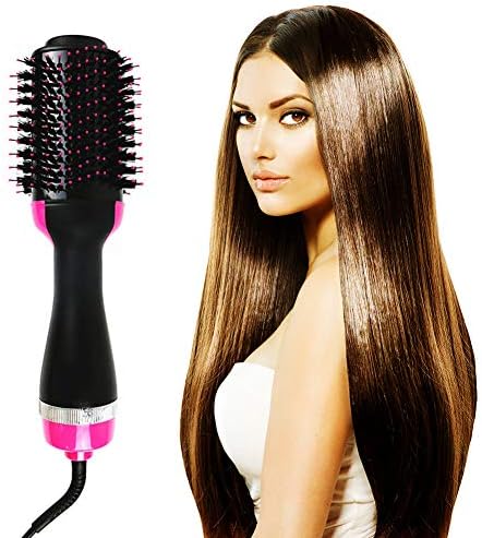 One Step Hair Dryer & Styler - 3-IN-1 Negative Ions Hair Comb for All Hair Types - Hot Air Brush With Anti-Burn Feature For Home Use - Professional Anti-Scald Straightener & Volumizer Curler Comb