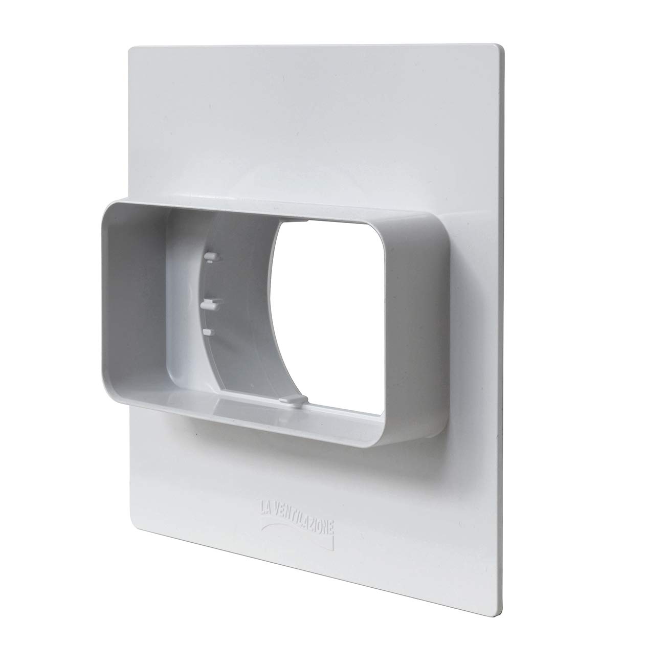 PM126B Ventilation Plate for Wall Steps from Rectangular Tube to Round 120 x 60 mm - 100 mm White