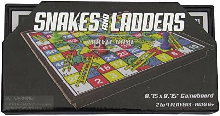 Snakes and Ladders Travel Board Game, Board Folds into Travel Case, 2 - 4 Players