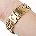 Wearlizer Watch Band 38mm Womens Mens Cowboy Chain Wrist-Bands Stainless Steel Replacement Strap Women Metal Bracelet Hand Removal Link Series 3 2 1 Sport Edition-Gold