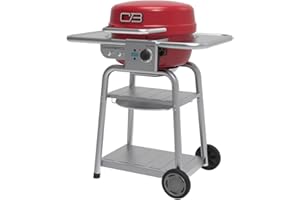CHAR-BROIL Bistro Pro Electric Grill & Griddle + Charcoal Mode, Red - 25302146