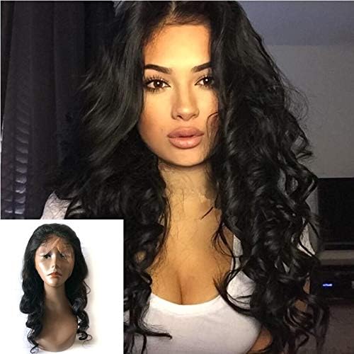 Enoya Hair 360 Lace Frontal Loose Wave Human Hair Wigs-Glueless 180% Density Brazilian Virgin Remy Wigs with Baby Hair (12inch)