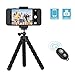 iPhone Tripod,Lpartsol Stand Holder,Octopus Style Portable and Adjustable with Bluetooth Remote and Universal Clip,Tripod for Android & iOS Phone,Camera (black)