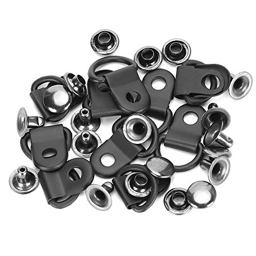 Fydun 100 Set Shoe lace Hook 9x14mm Eyelet Buckle Grommet Tool Kit D‑Ring Brass Boot Hooks Leather Bag DIY for Repair Camping