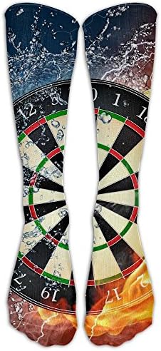 Unisex Darts Game Dartboard Knee High Long Socks Athletic Sports Tube Stockings For Running Football Soccer