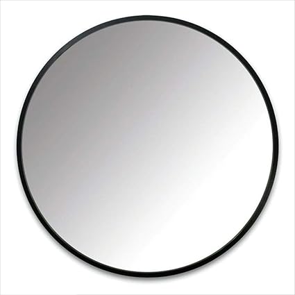 Espejo - baño Redondo montado en la Pared, Marco de Metal casero
