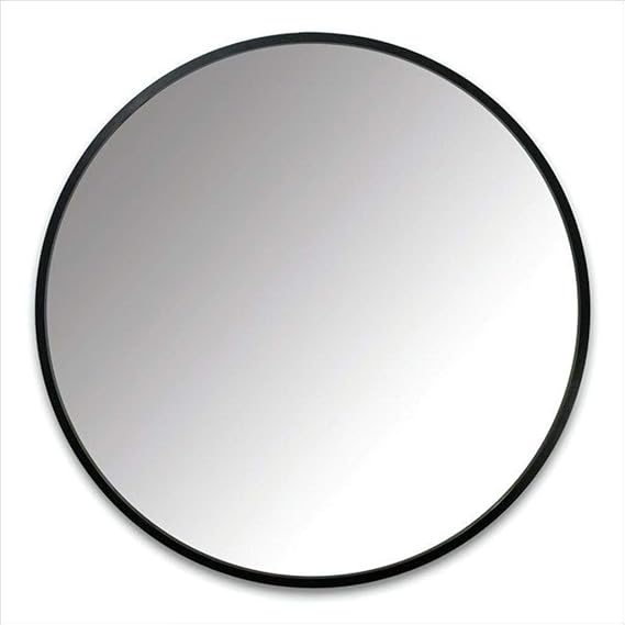 Espejo - baño Redondo montado en la Pared, Marco de Metal casero