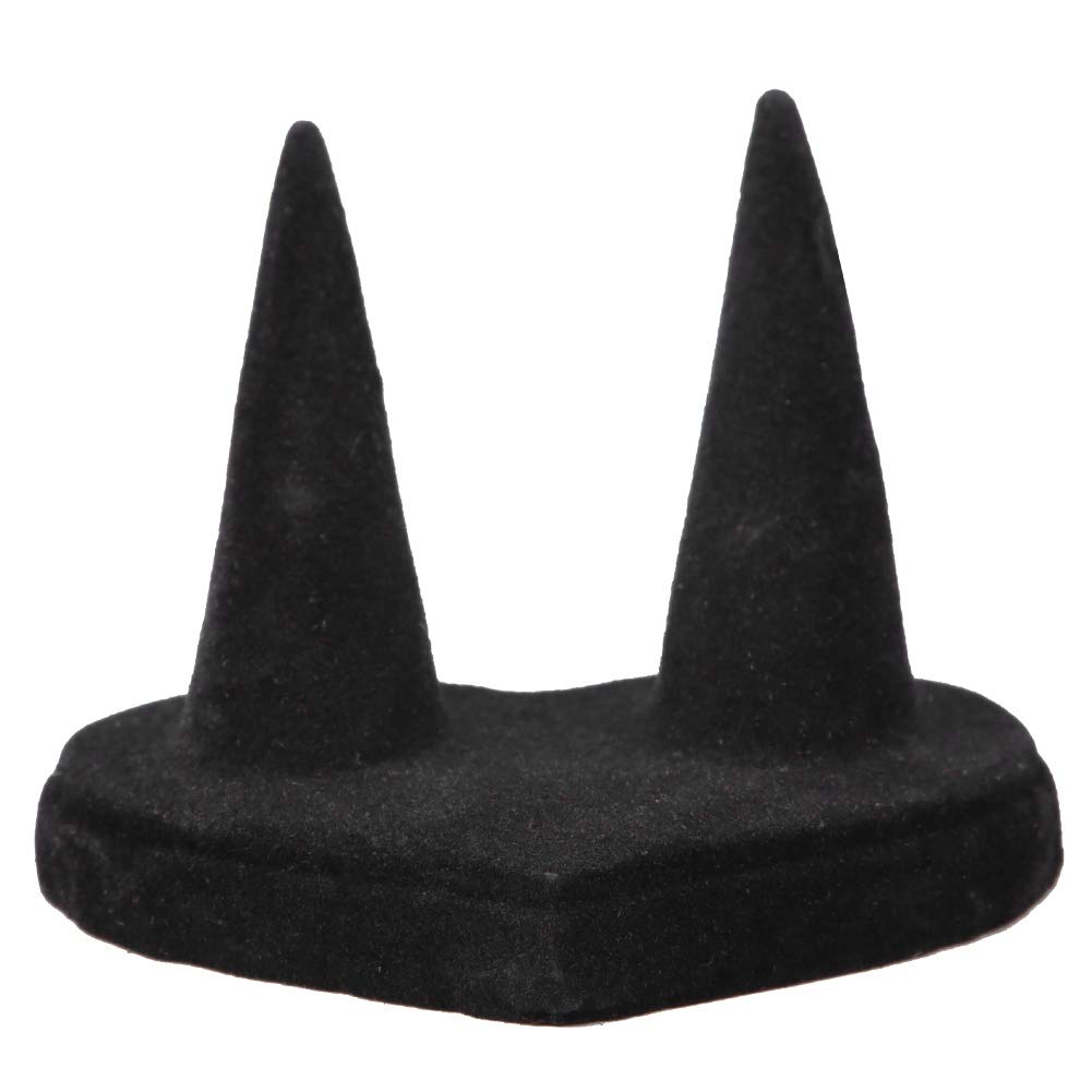 Salmue Ring Display - Black Velvet Ring Holder - Jewelry Organizer - Counter Display - Holds 2-5 Rings - Stylish Storage Solution for Jewellery - Durable Display Rack - 2-Piece Set