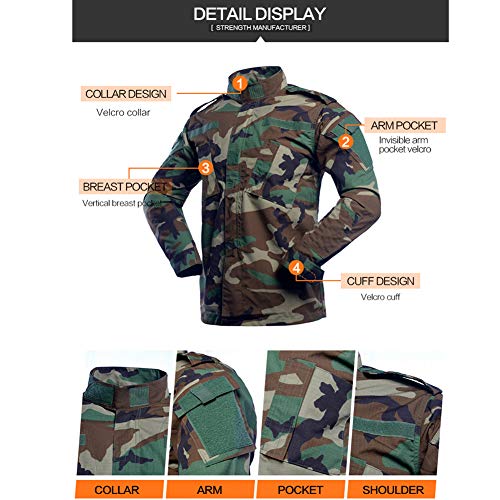 Mens Tactical Jackets and Pants Set Military Uniform Combat Camouflage Suit for Paintball Hunting