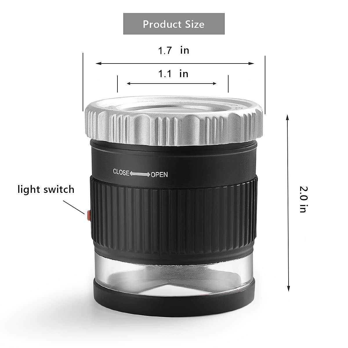 30X Loupe Magnifier,Adjustable Focal Length Magnifier,Foldable Jewelry Magnifier Glass for Textile Optical,Embroidery,Circuit Board,Coins,etc.