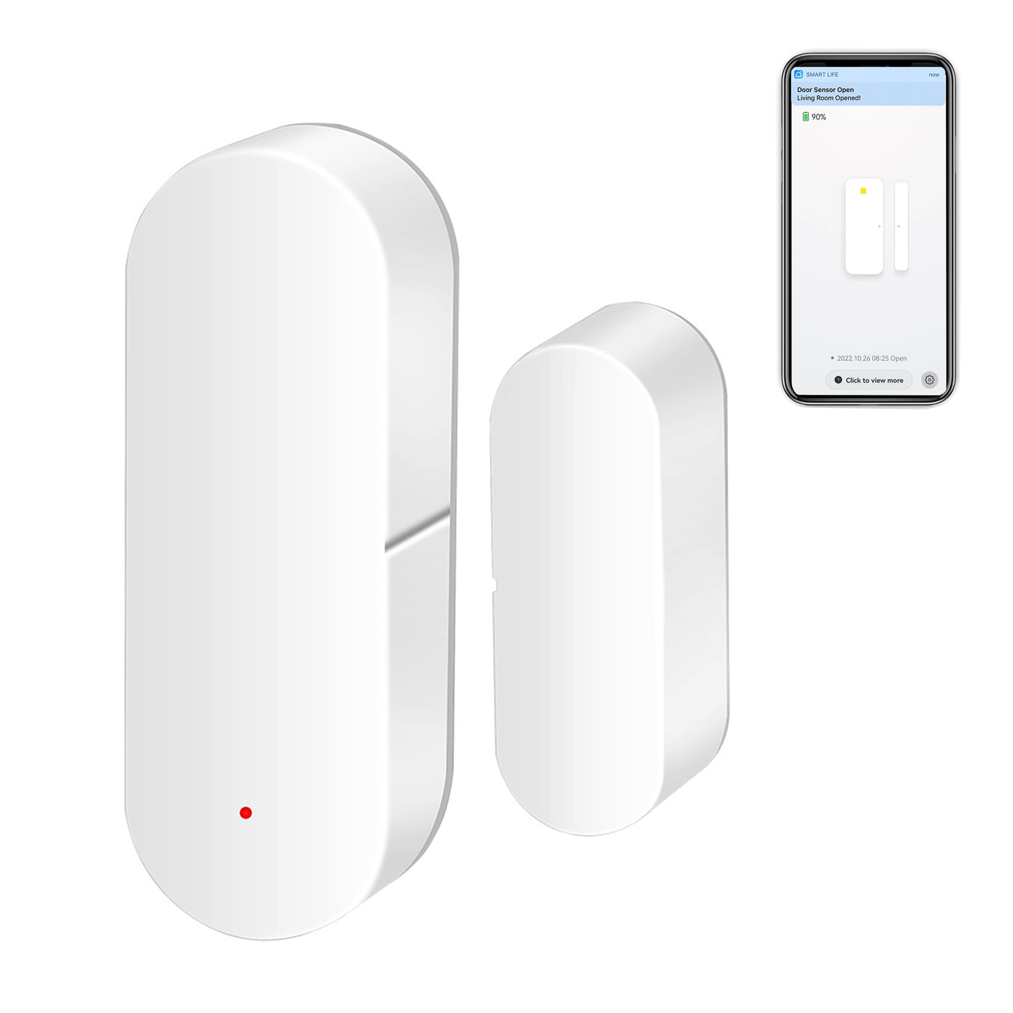 WiFi Door Window Sensor: Smart Contact Sensor for Home Security, Wireless Door Open/Closed Detectors with App Notification Alert, Compatible with Alexa Google Assistant (1pack Door Sensor)