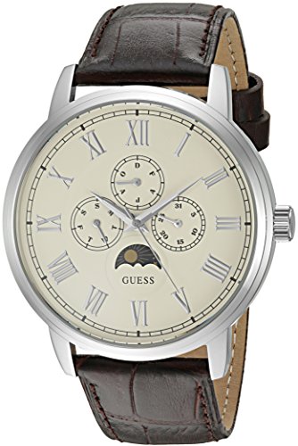 Guess men s u0870g1 dressy stainless steel watch with m…