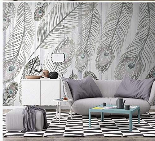 3D Wallpaper Peacock Feather Vertical Strip TV Background Wall Painting 150cmx105cmWall Stickers Wall Art Murals Wallpaper Poster Photo Wall Murals Wallpaper Removable Self-Adhesive