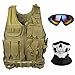 Gamit Tactical Vest Airsoft Paintball Vest Lightweight and Adjustable Wear for CS Field Combat Military Swat Assault and Shooting Hunting Outdoor Activity (Mud Color)
