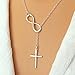 Bestpriceam Hot Sale Womens Simple Elegant Short Chain Necklace Personality Infinity Cross Lariat Pendant