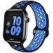 EXCHAR Sport Band Compatible with Apple Watch Band 44mm 42mm Breathable Soft Silicone Replacement Wristband Women and Man for iWatch Series 5 4 3 2 1 Nike+ All Various Styles M/L Black Blue primary