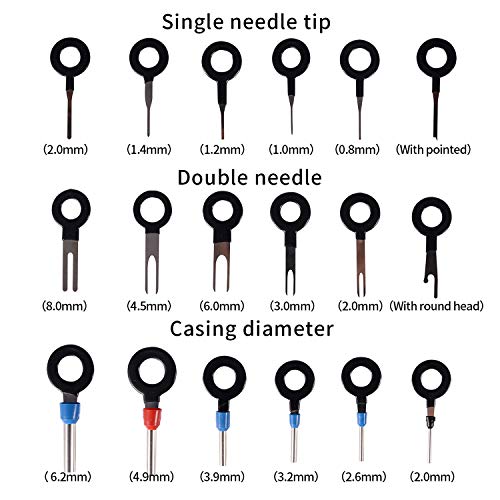 BingSnow 36Pcs Pins Terminals Removal Tools for Car Auto Wire Connector Terminal Pin Extractors Puller Remover Repair Key Tools Set Terminal